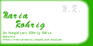 maria rohrig business card